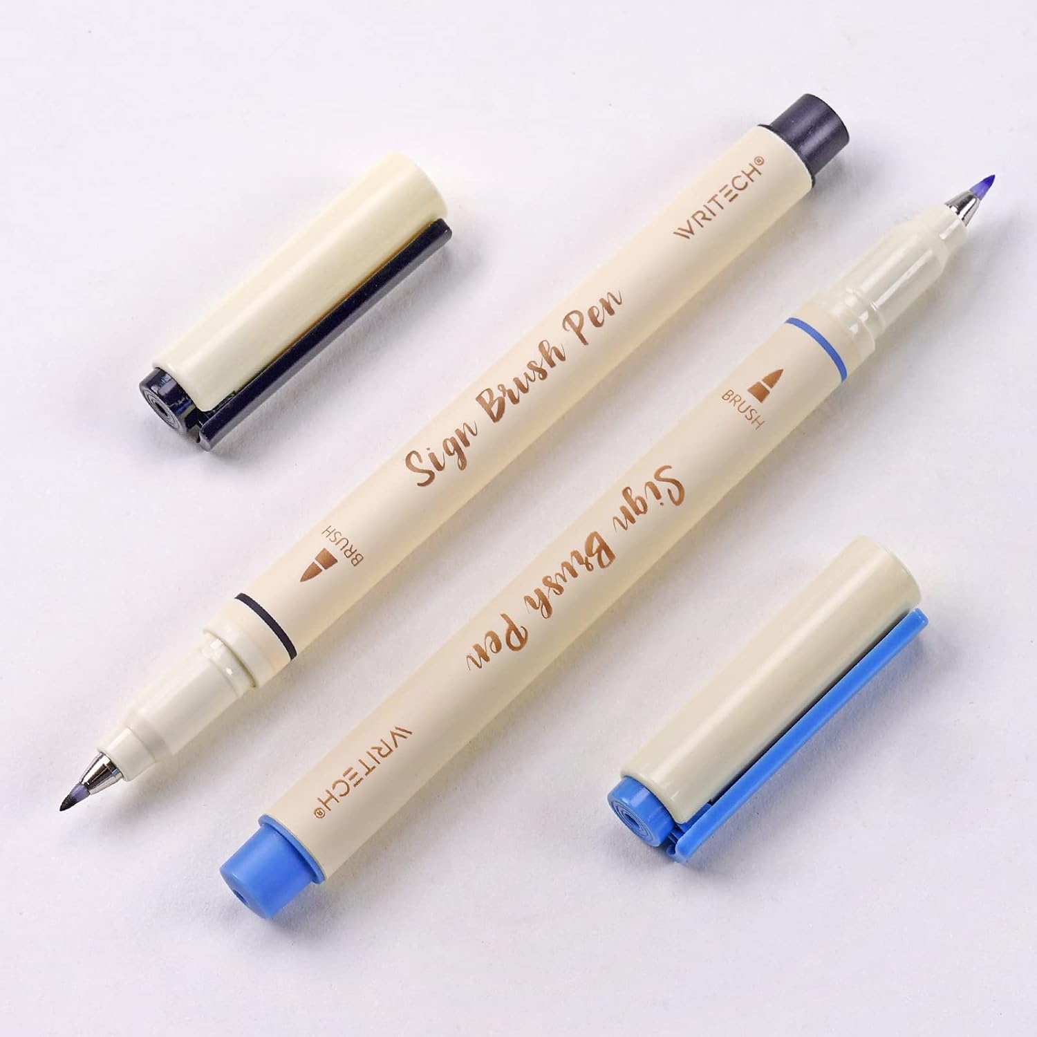 image:imageWRITECH Brush Tip Marker Pens Artist Markers Flexible Tip Water Based 12ct Assorted Colors for Journaling Adult Coloring Hand Lettering Calligraphy Drawing Vibrant ColoredMulticolor