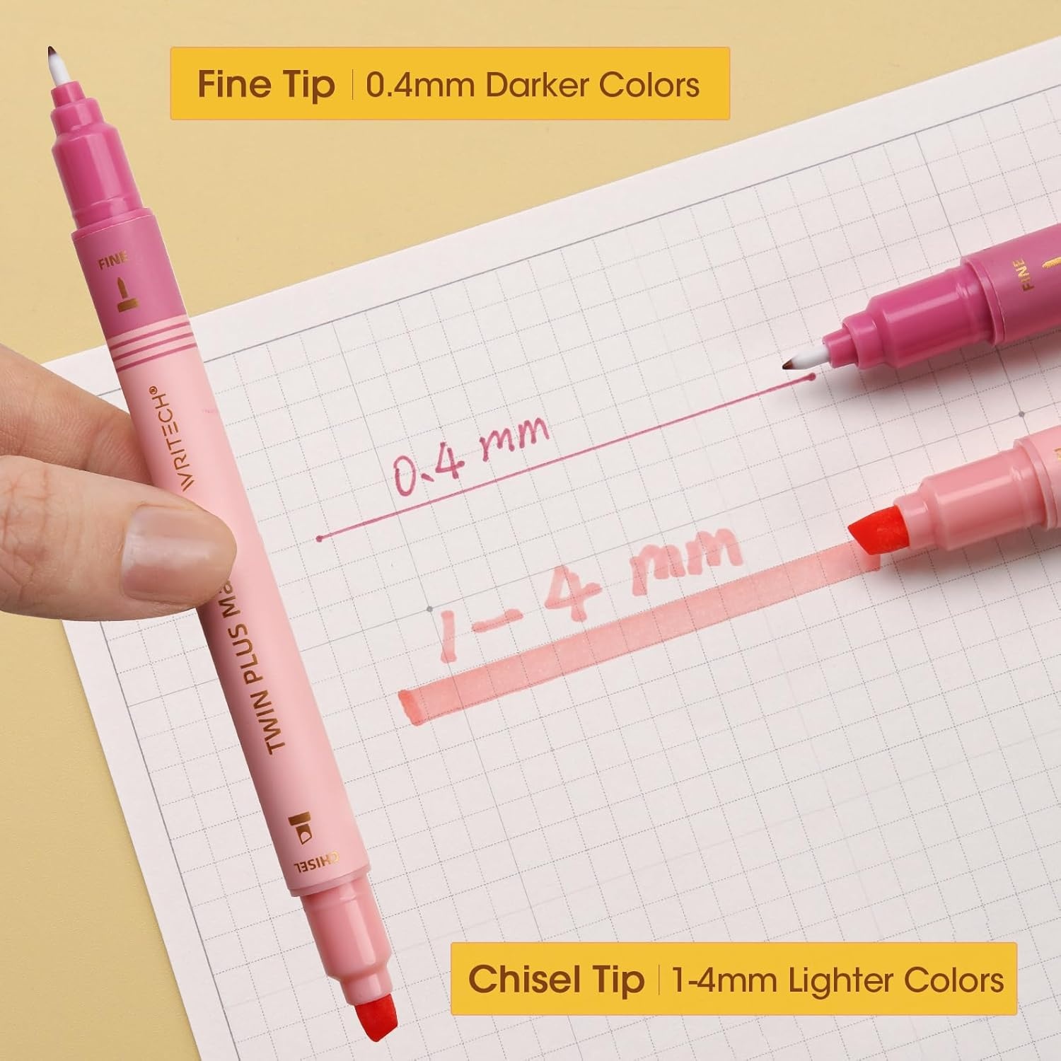 image:imageWRITECH Dual Tip Highlighter Markers Aesthetic Fine amp Chisel Tip Pastel Vintage Marker Multicolor Pens Pack No Bleed amp Smear for Bible Highlighting Journaling Assorted Colors 12ctMulticolor