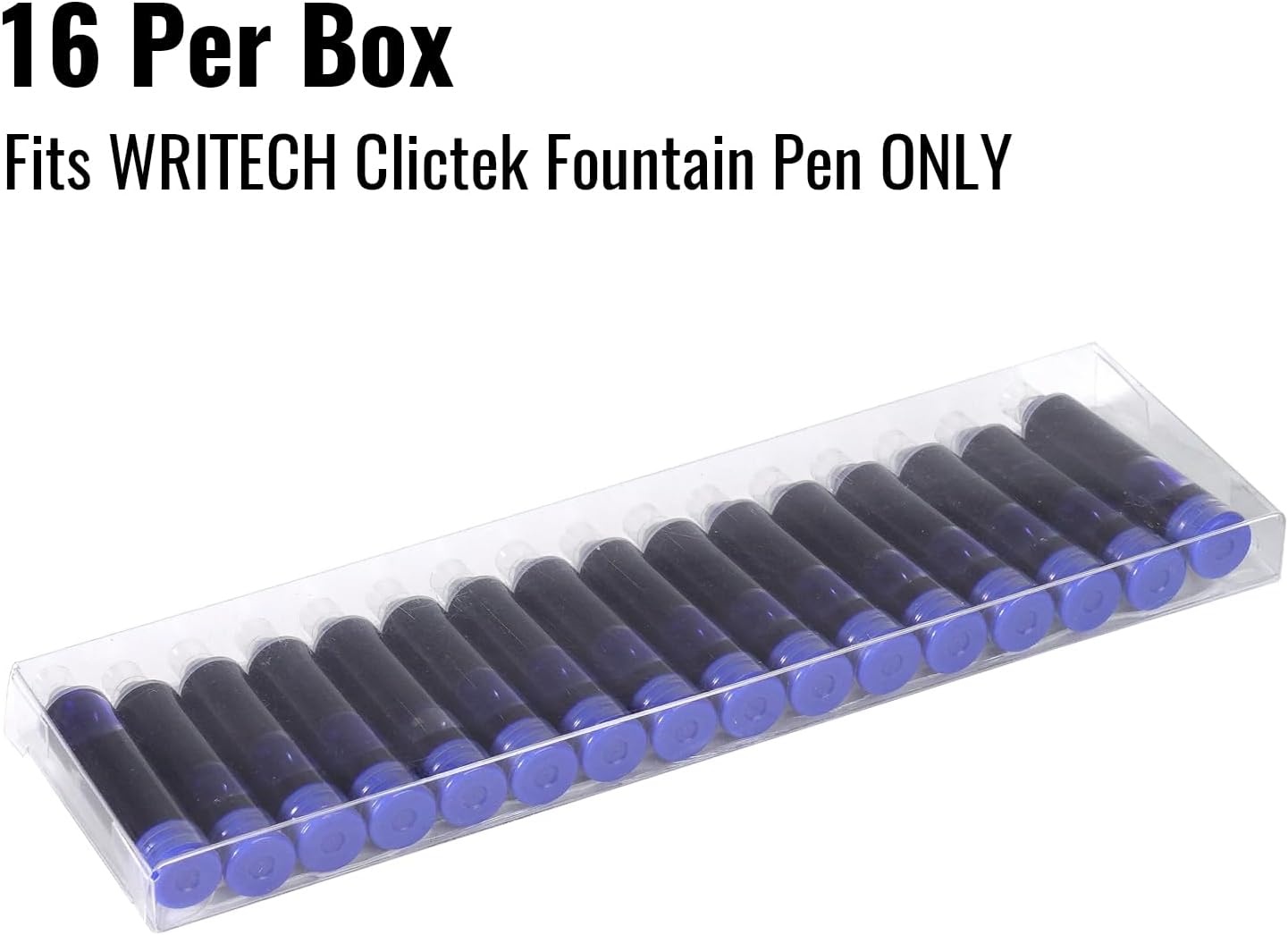 image:imageWRITECH Fountain Pen Fine Nib Retractable Black Ink Pens Set Includes 5 Ink Cartridges Smooth Writing for Calligraphy Sketching Journaling Gift Purple16ct Blue Cartridges