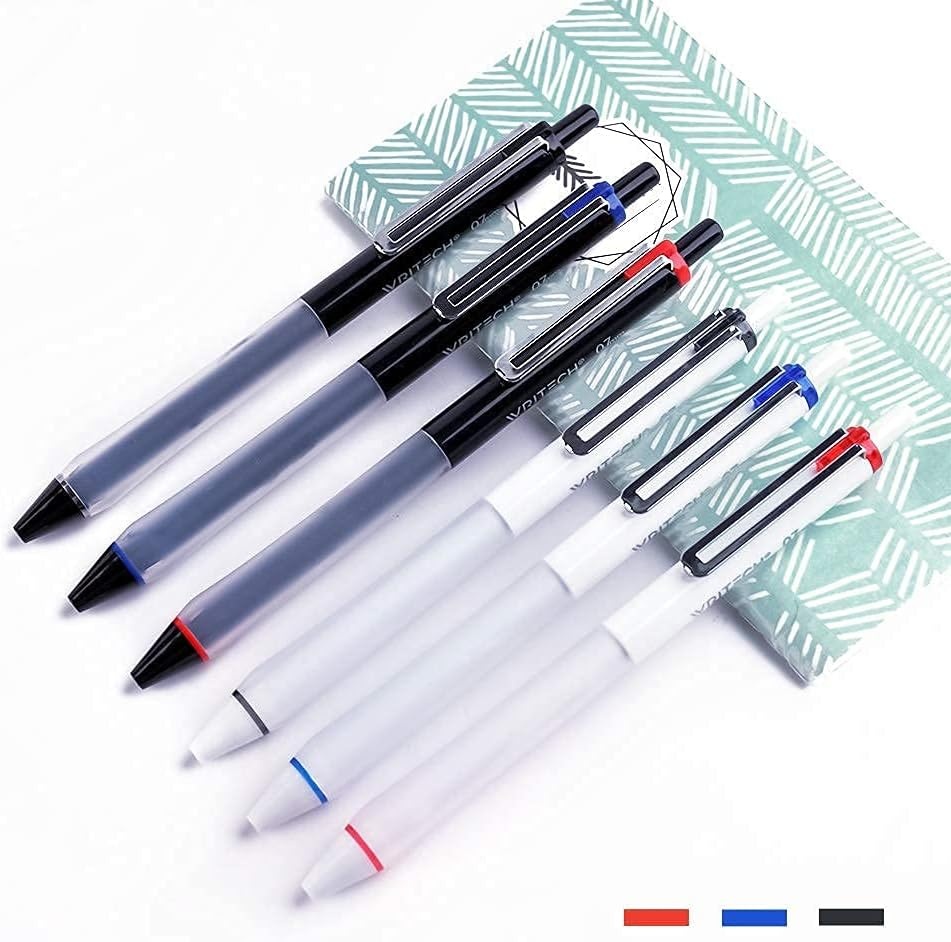 image:imageWRITECH Gel Ink Retractable Pens Assorted Colors Ink 07mm Medium Point Pen Set Smooth Writing Multi Colored No Bleed Pens Bulk for Journaling 8ctRed
