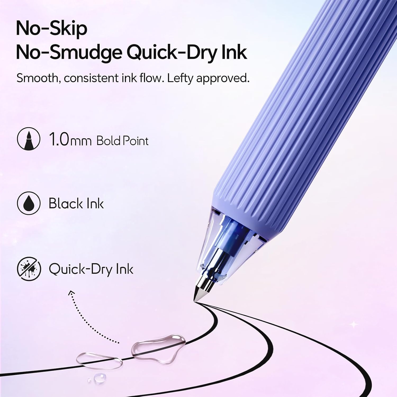 image:imageWRITECH Gel Pens Fine Point 05mm Multicolor Ink Retractable 8ct Smooth Writing No Smear for Journaling Drawing Note Taking Silent Click Assorted Colored Pen Set 8ct Juice colorBlack 4