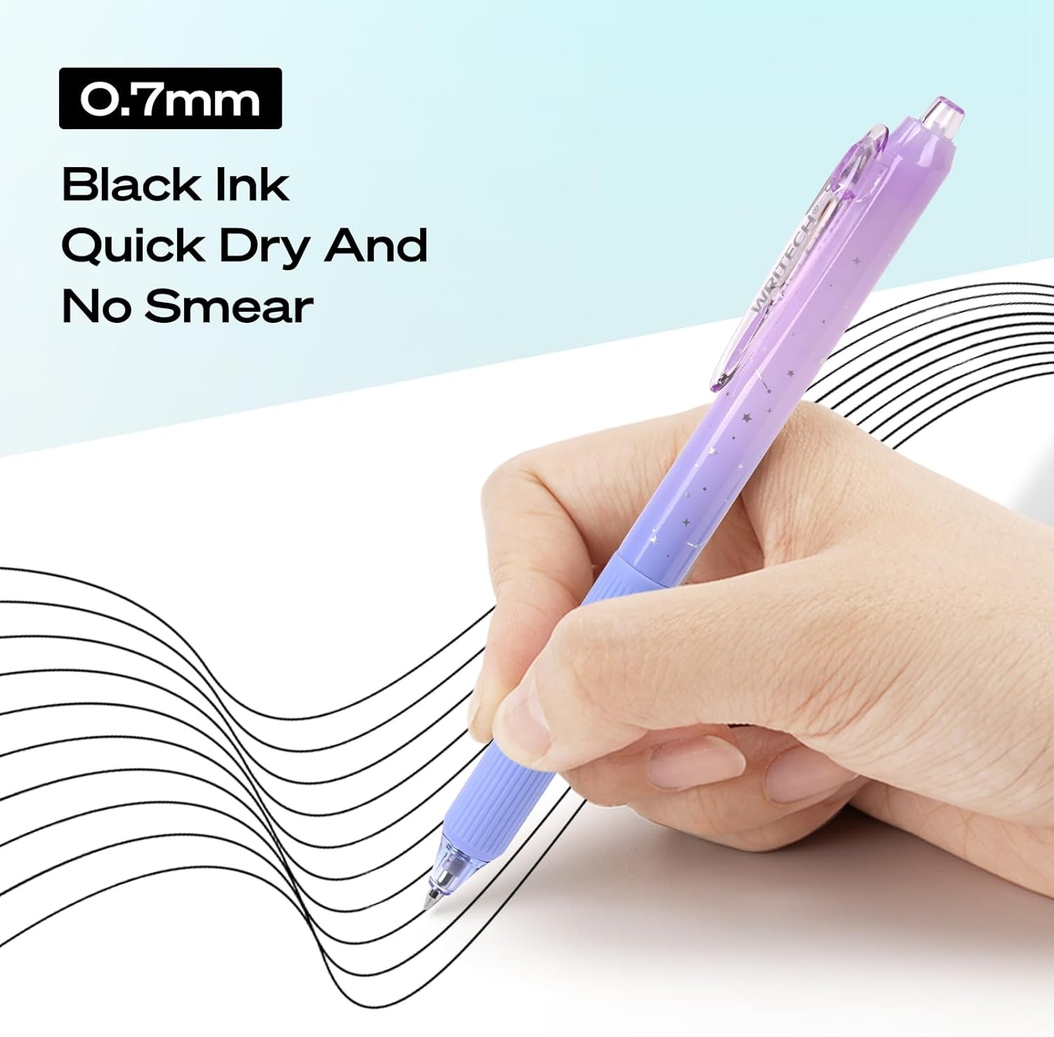 image:imageWRITECH Gel Pens Fine Point 05mm Multicolor Ink Retractable 8ct Smooth Writing No Smear for Journaling Drawing Note Taking Silent Click Assorted Colored Pen Set 8ct Juice colorMulticolor1