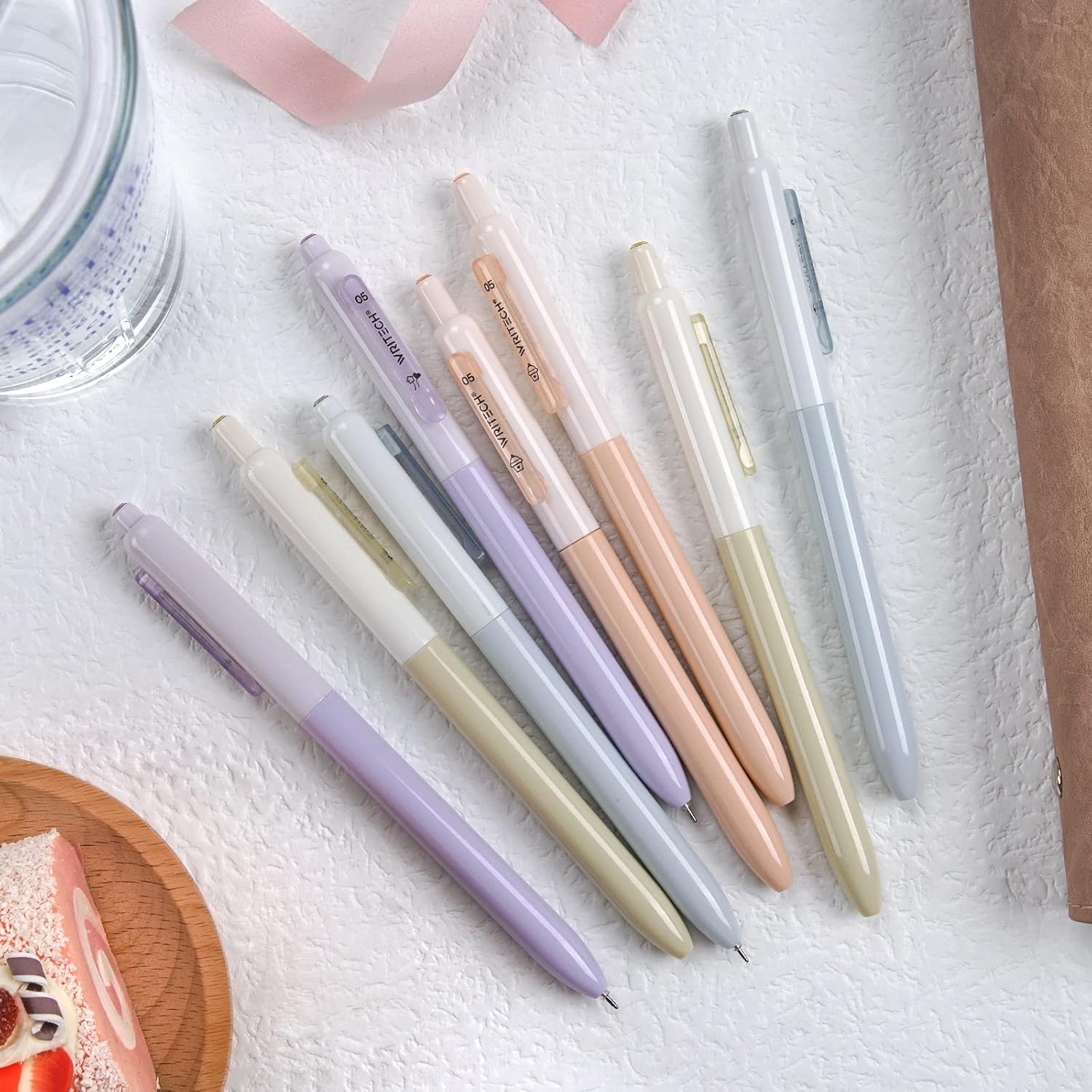 image:imageWRITECH Gel Pens Fine Point Retractable 05mm Blue Ink Silent Click Extra Fine No Smear Smudge Smooth Writing Pen 8ct Bullet Tip Non Bleed for JournalingBlack8ct