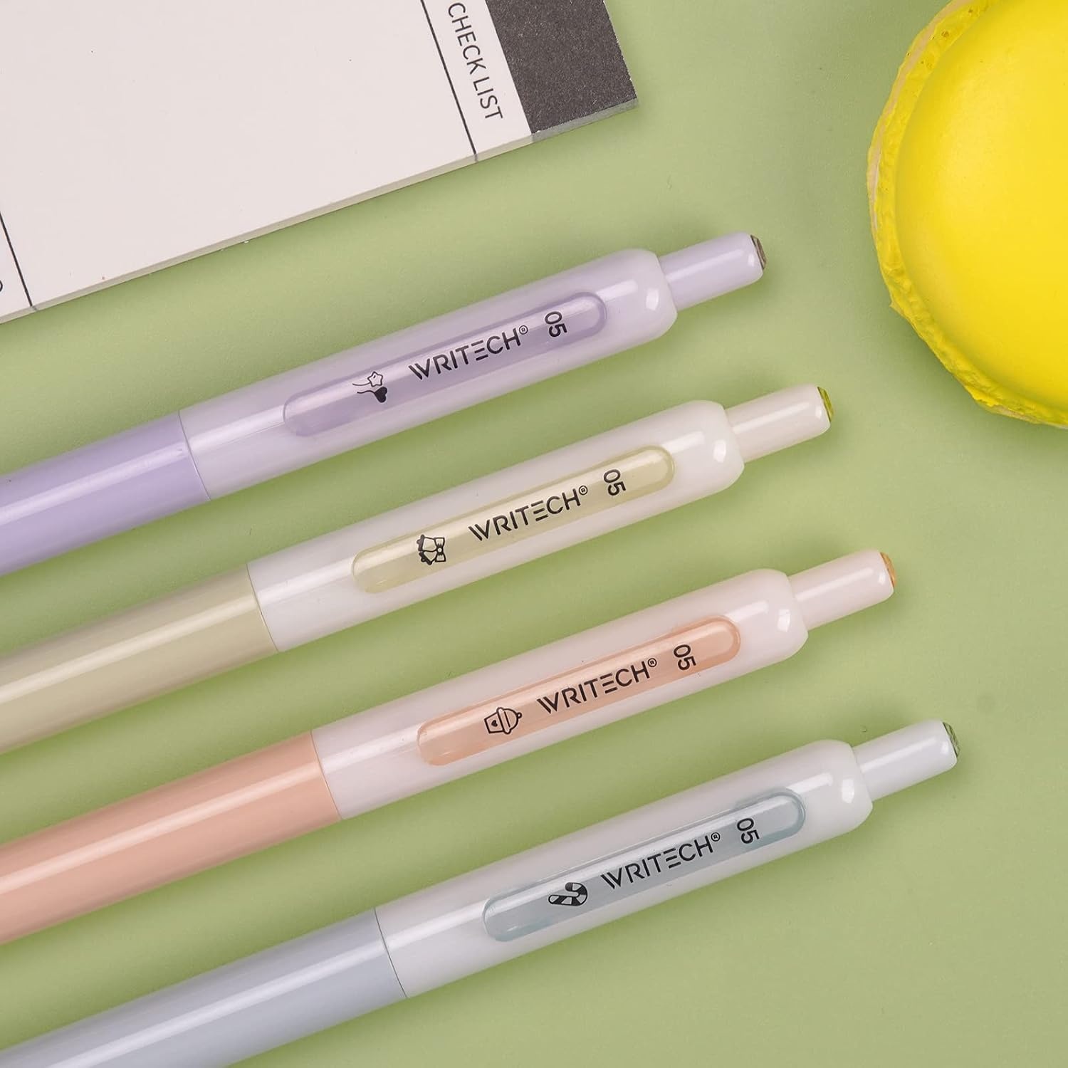 image:imageWRITECH Gel Pens Fine Point Retractable 05mm Blue Ink Silent Click Extra Fine No Smear Smudge Smooth Writing Pen 8ct Bullet Tip Non Bleed for JournalingBlack8ct