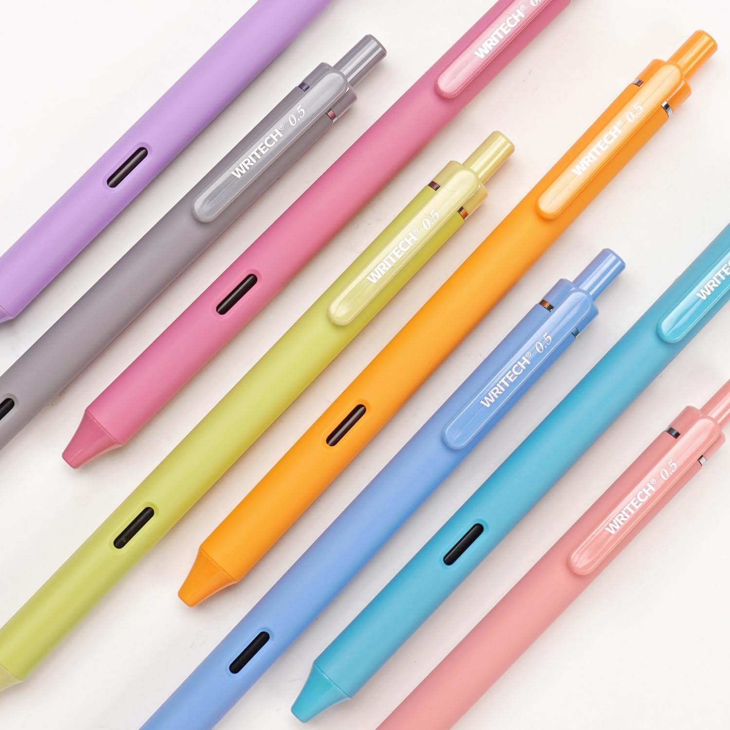 image:imageWRITECH Gel Pens Fine Point Retractable Pen 8ct Vintage Ink Colors 05mm Multi Colored for Smooth Writing Journaling Assorted Coloring Note Taking No Bleed amp Smear amp Smudge Vacation Set
