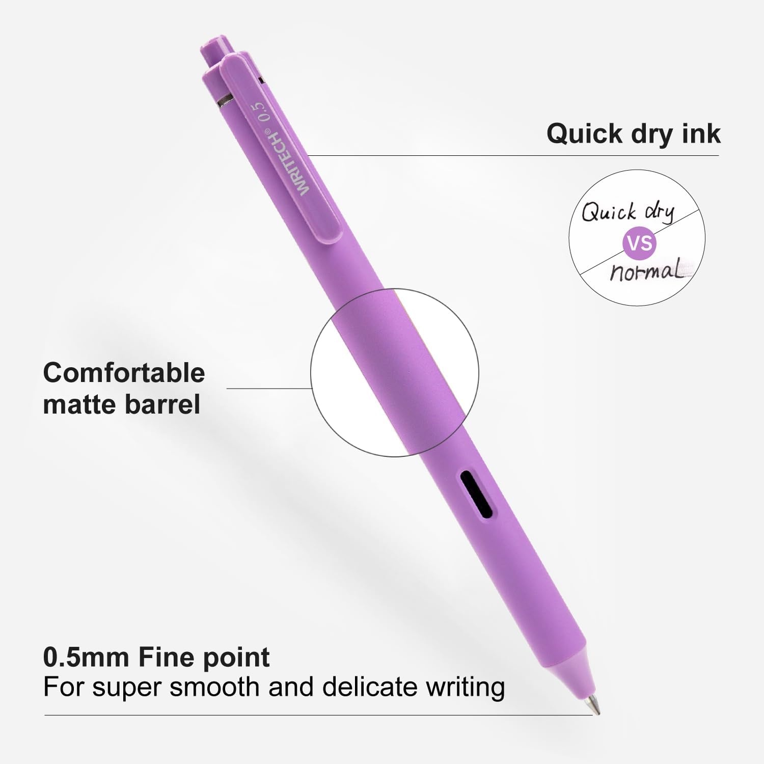 image:imageWRITECH Gel Pens Fine Point Retractable Pen 8ct Vintage Ink Colors 05mm Multi Colored for Smooth Writing Journaling Assorted Coloring Note Taking No Bleed amp Smear amp Smudge Vacation Set