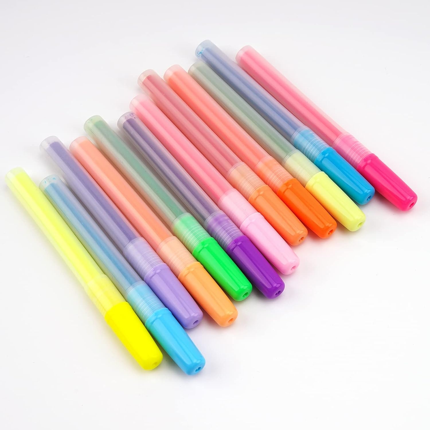 image:imageWRITECH Highlighter Refills Assorted Colors Chisel Tip No Smear 12ct NeutralNeonPastel