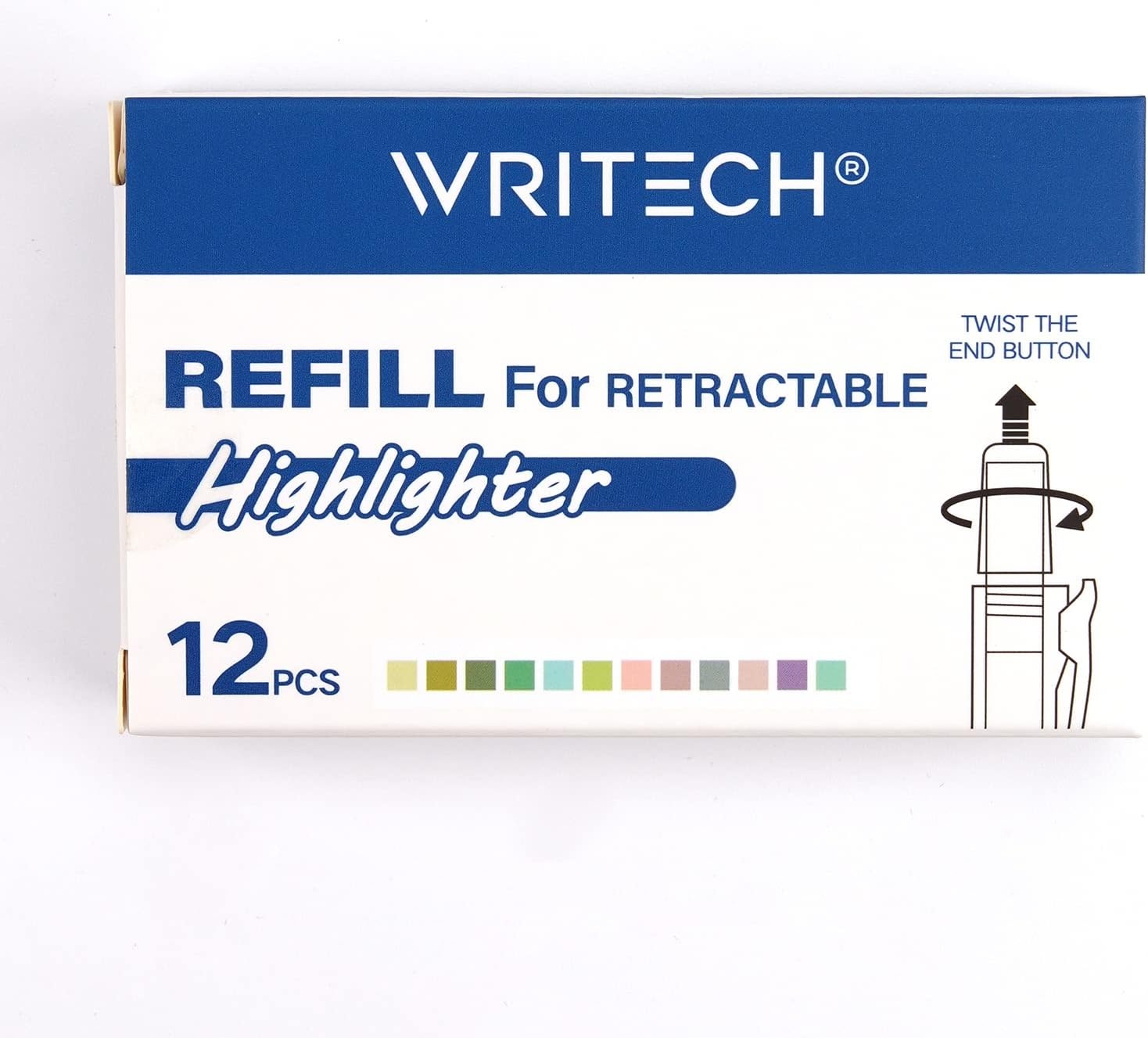 image:imageWRITECH Highlighter Refills Assorted Colors Chisel Tip No Smear 12ct NeutralNeutral