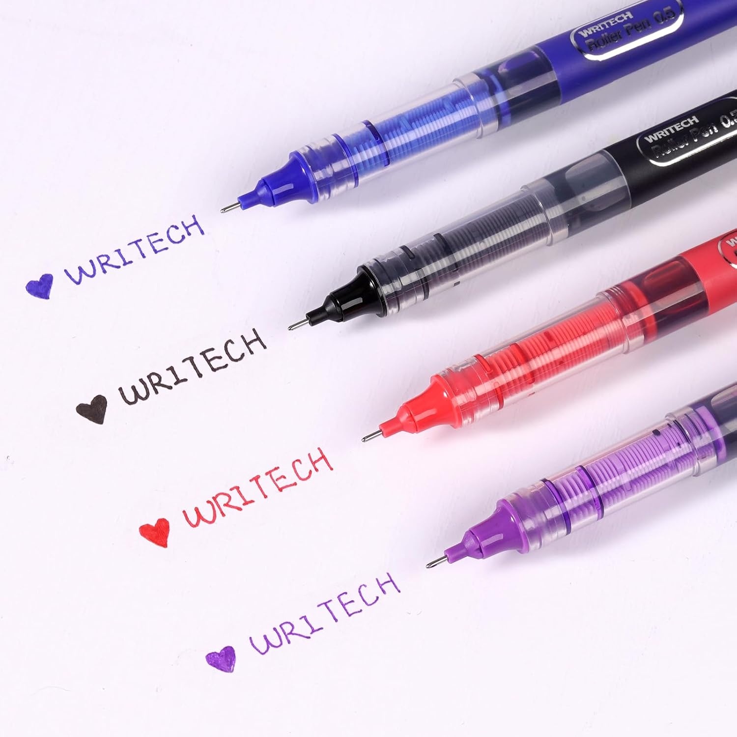 image:imageWRITECH Liquid Ink Rollerball 05mm Extra Fine Point Smooth Writing Quick Dry Roller Pens 8 Assorted Colors for Journaling Drawing amp Sketching Vintage4ct Multicolor