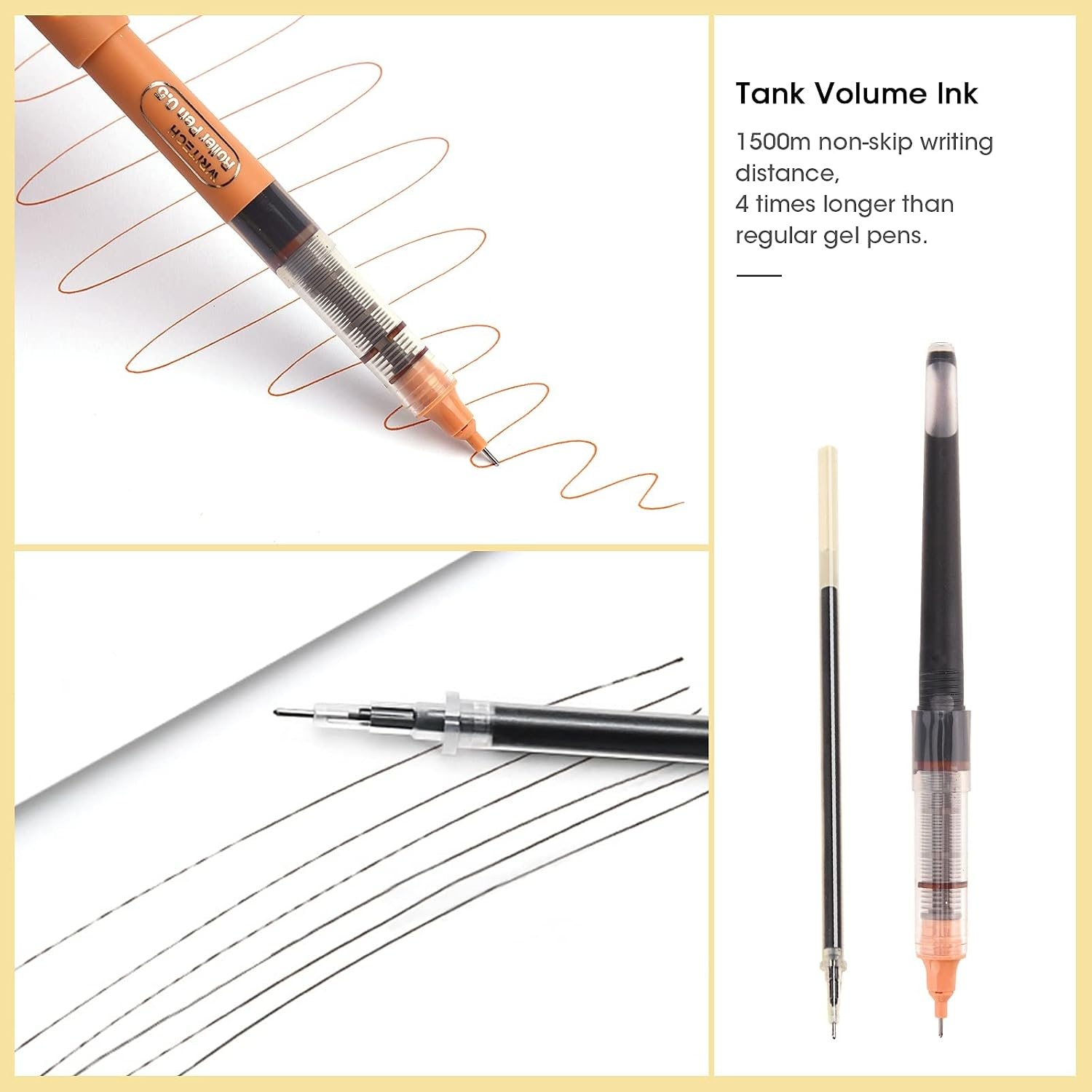 image:imageWRITECH Liquid Ink Rollerball 05mm Extra Fine Point Smooth Writing Quick Dry Roller Pens 8 Assorted Colors for Journaling Drawing amp Sketching VintageVintage