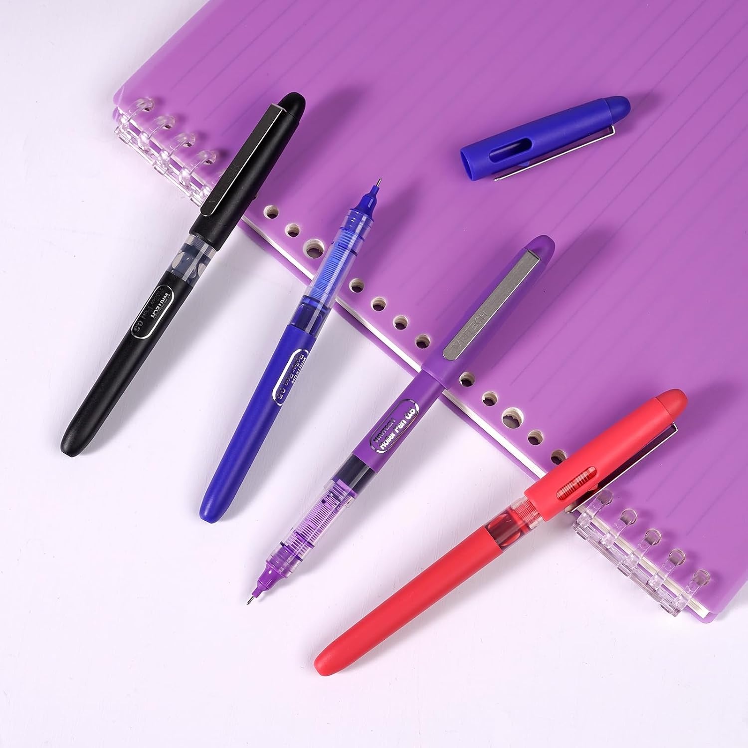 image:imageWRITECH Liquid Ink Rollerball 05mm Extra Fine Point Smooth Writing Quick Dry Roller Pens 8 Assorted Colors for Journaling Drawing amp Sketching Vintage4ct Multicolor