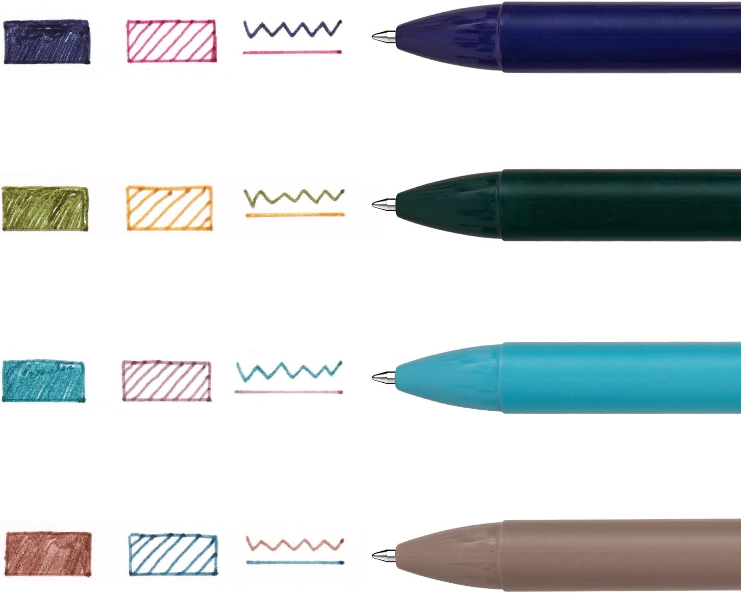 image:imageWRITECH Multi Colored Gel Pens 05mm 2 in 1 Assorted Color Ink Fine Point Tip Aesthetic Retractable Pen Smooth Writing No Bleed For Journaling Coloring Drawing 8ct4 Pcs Multicolor