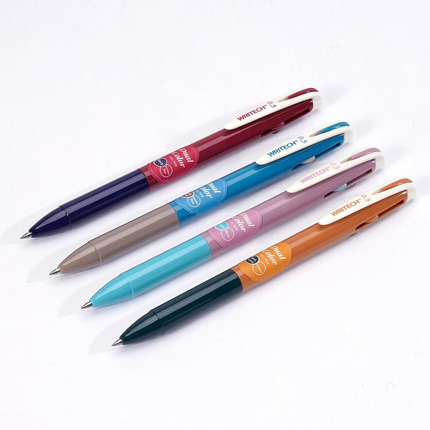 image:imageWRITECH Multi Colored Gel Pens 05mm 2 in 1 Assorted Color Ink Fine Point Tip Aesthetic Retractable Pen Smooth Writing No Bleed For Journaling Coloring Drawing 8ct4 Pcs Multicolor