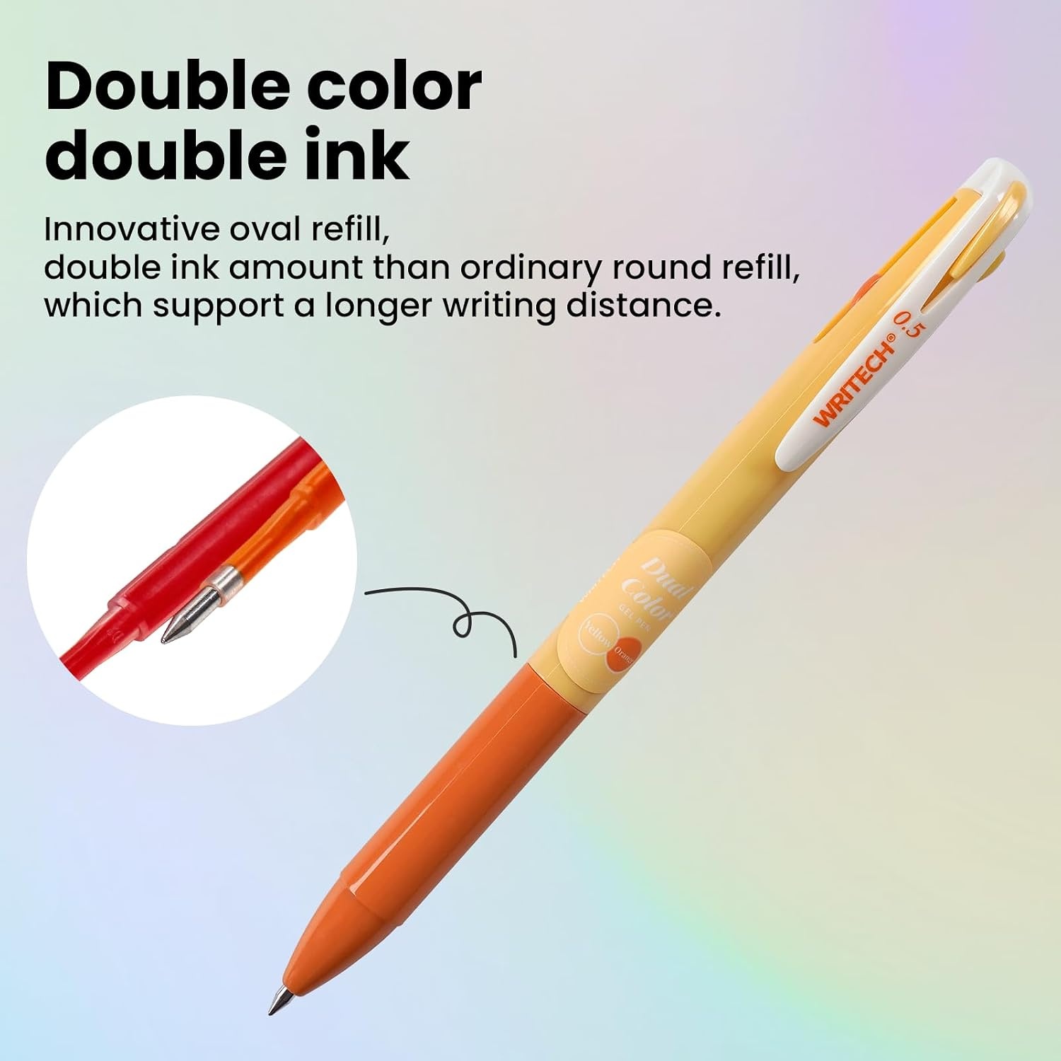 image:imageWRITECH Multi Colored Gel Pens 05mm 2 in 1 Assorted Color Ink Fine Point Tip Aesthetic Retractable Pen Smooth Writing No Bleed For Journaling Coloring Drawing 8ctMulti Scenery Colors