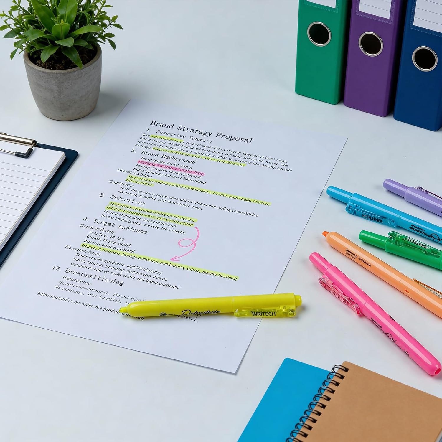 image:imageWRITECH Retractable Bible Highlighters Assorted Pastel Colors No Bleed Aesthetic Marker Pen Chisel Tip 12 PackNeonPastel