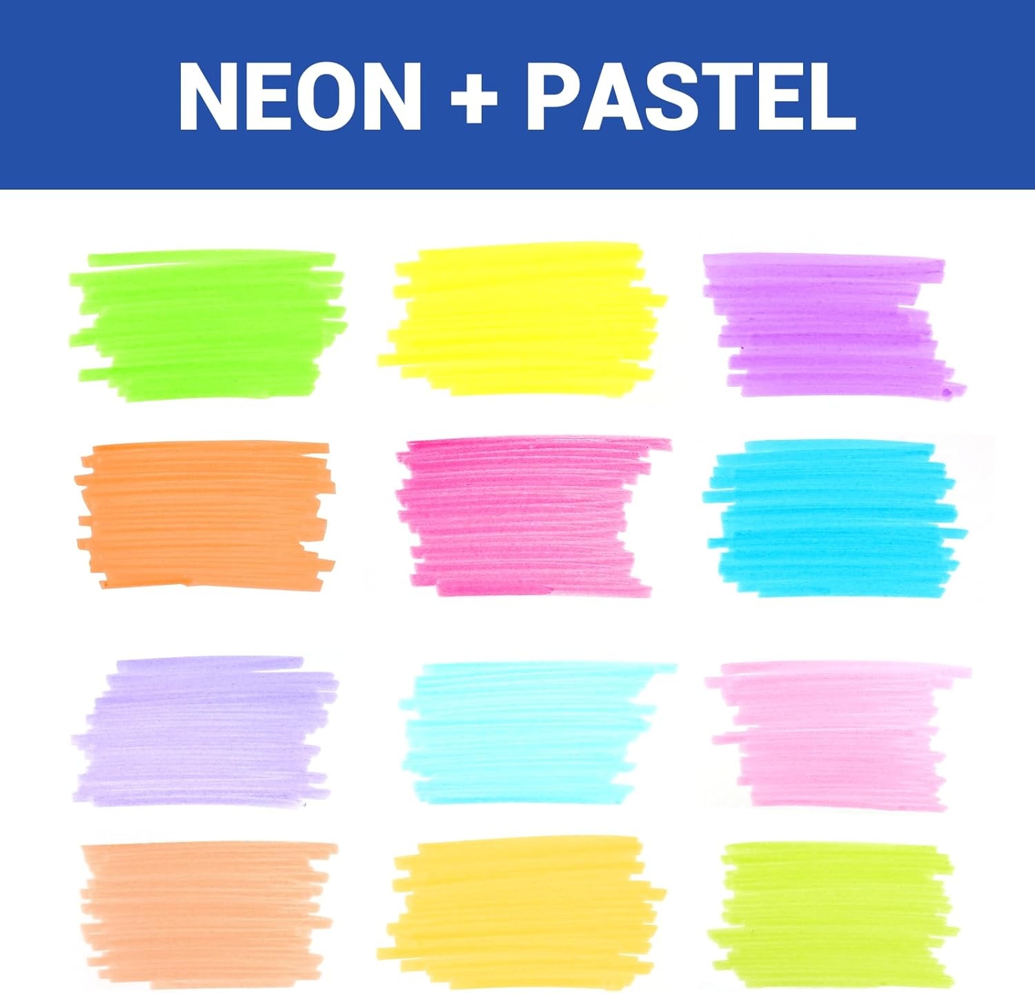 image:imageWRITECH Retractable Bible Highlighters Assorted Pastel Colors No Bleed Aesthetic Marker Pen Chisel Tip 12 PackNeonPastel