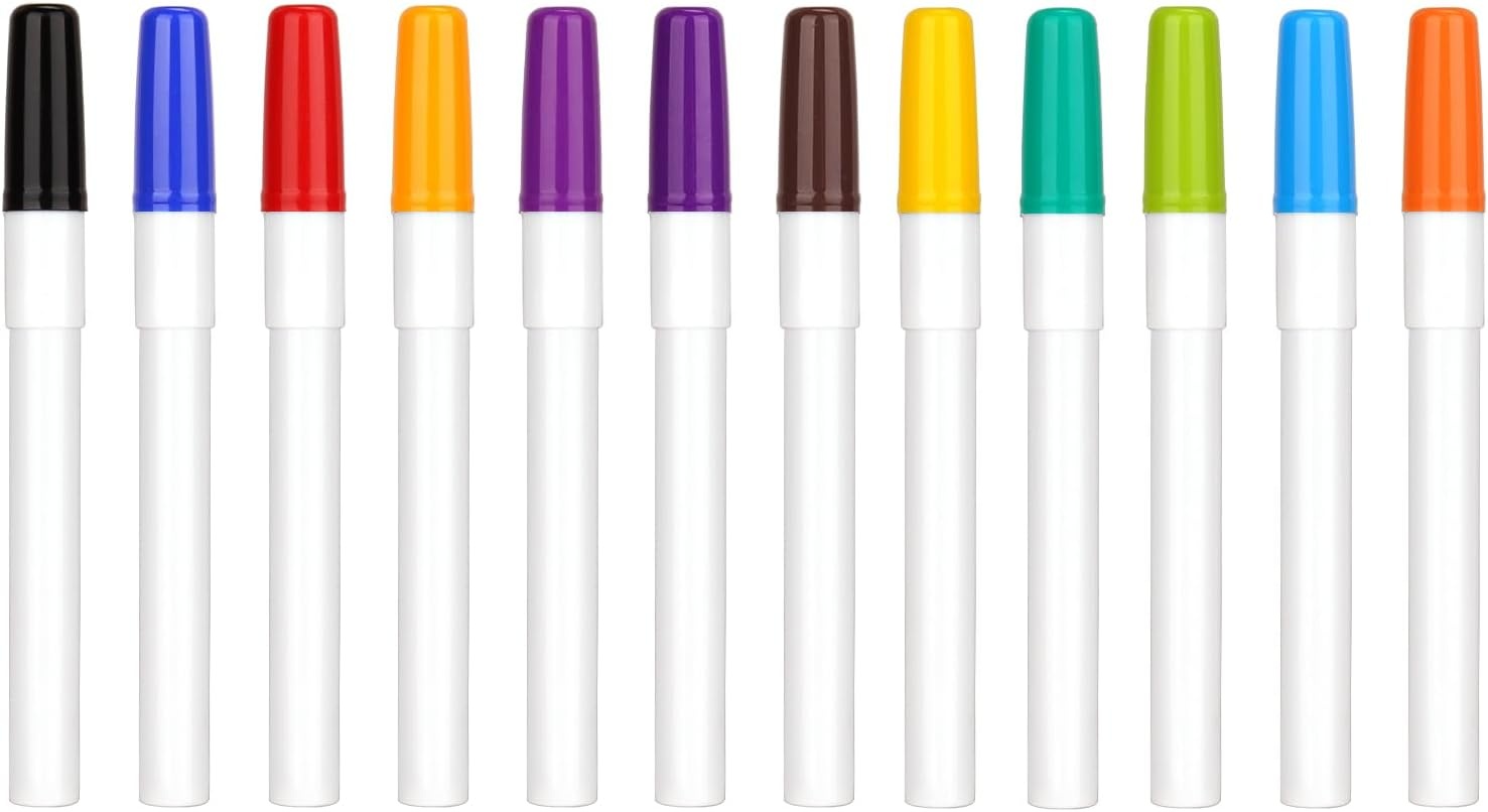 image:imageWRITECH Retractable Dry Erase Markers Fine Point Clickable Colored Ink Marker Low Odor Erasable Thin Tip Refillable Multicolor Whiteboard Marker Pen Set 6ct No Smear Bleed1 Count Pack of 12