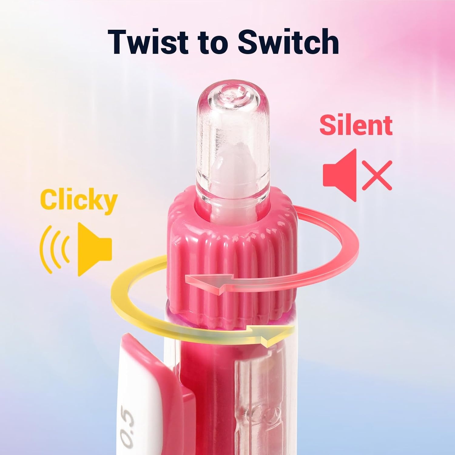 image:imageWRITECH Retractable Gel Ink Pens 05mm BlackInk Switch Between Silent and Clicky Soft Grip Fine Point Pen for Journaling Smooth Writing Quickdry No Bleed 10ctBlackA