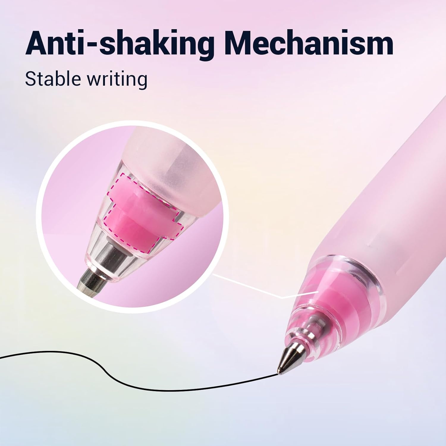 image:imageWRITECH Retractable Gel Ink Pens 05mm BlackInk Switch Between Silent and Clicky Soft Grip Fine Point Pen for Journaling Smooth Writing Quickdry No Bleed 10ctBlackA