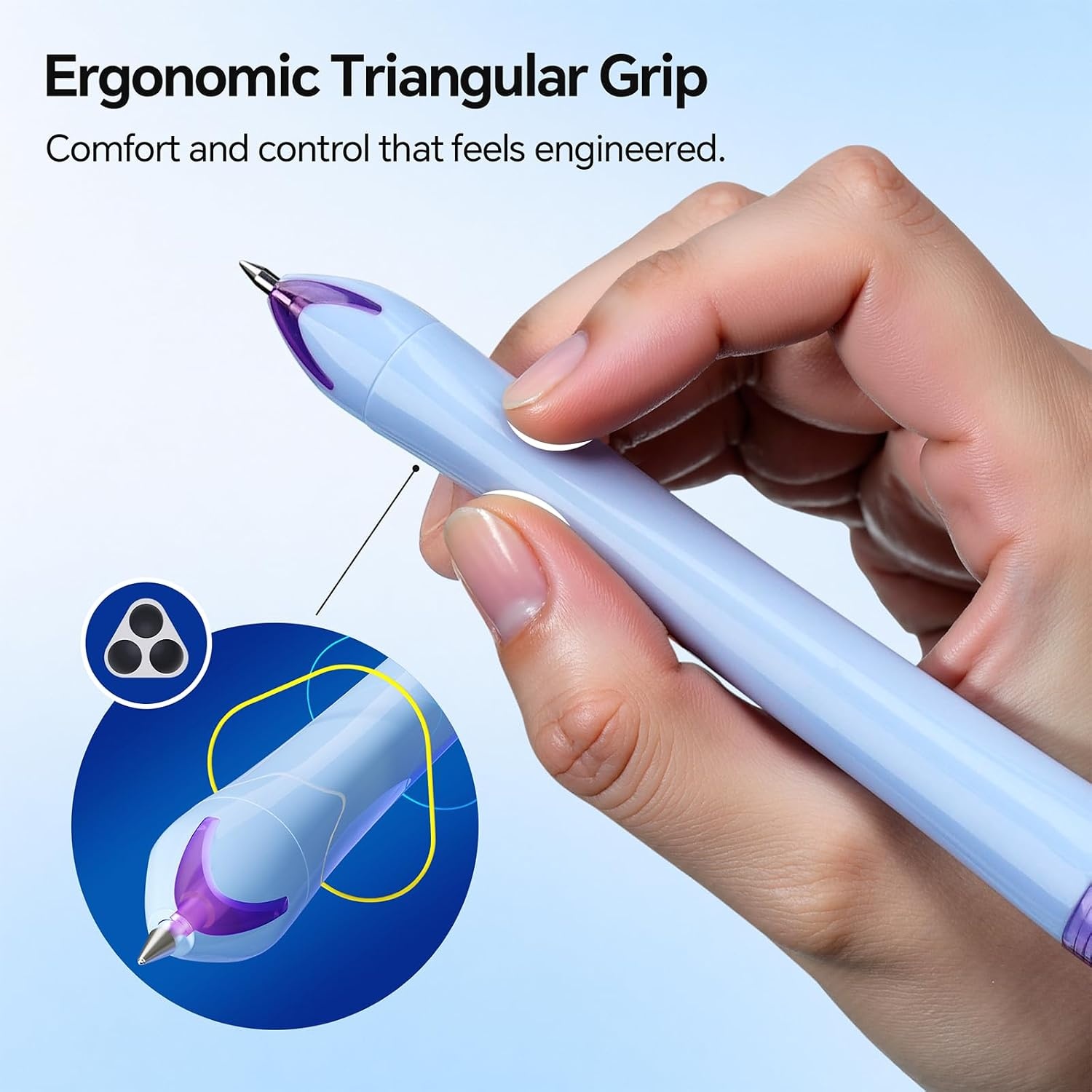 image:imageWRITECH Retractable Gel Ink Pens 05mm Fine Point 3 in 1 Multi Colored Pen Black Blue Red 4ct with 4 Refills No Smear Assorted Colors Min 3 for Smooth Writing Journaling Drawing