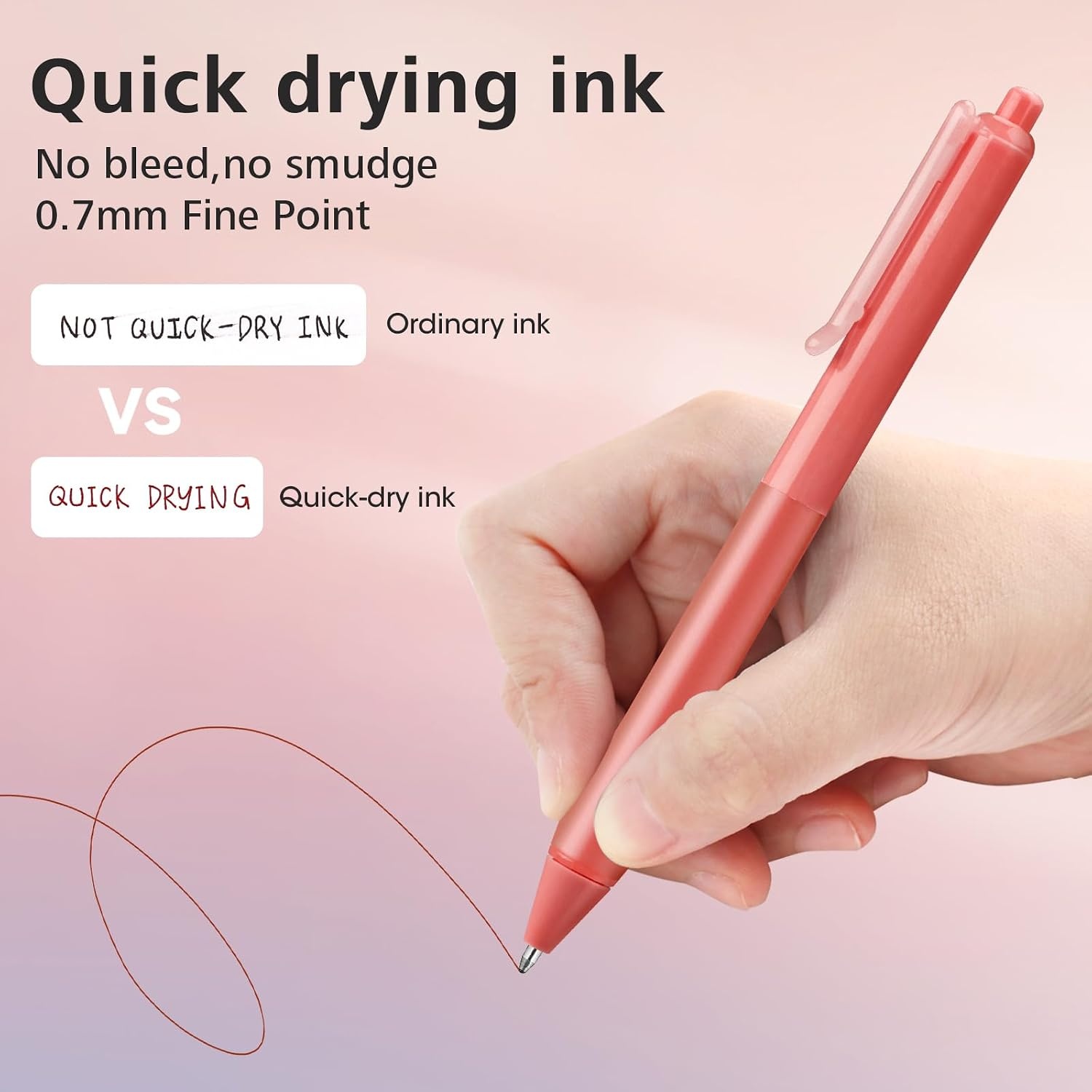 image:imageWRITECH Retractable Gel Ink Pens Fine Point 07mm Assorted Color Soft Grip 8ct No Bleed amp Smear Extra Smooth Writing Bullet Tip Colored Pen Set for Journaling ColoringMulticolor