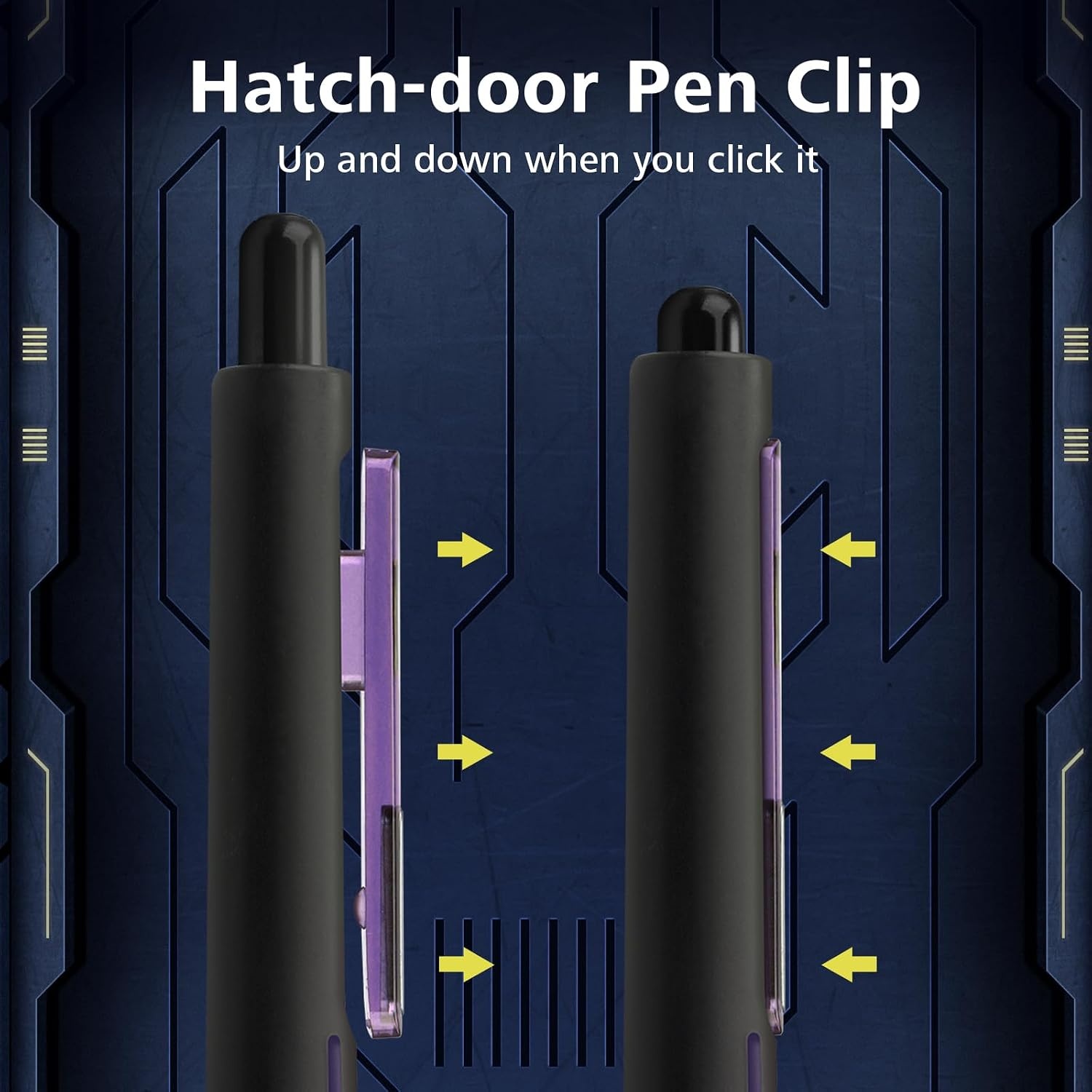 image:imageWRITECH Retractable Gel Ink Pens Low Center of Gravity 07mm Multicolor Medium Point with Refills Silent Click No Smear Pen Black Blue Purple 3ct Up Gel FlashBlack