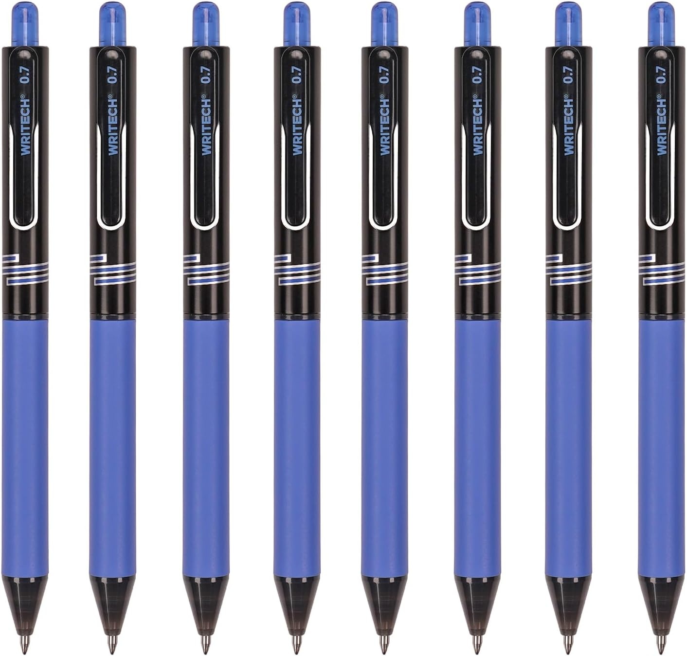image:imageWRITECH Retractable Gel Ink Pens Multi Colored 07mm Medium Point Colorful Click Pen for Smooth Writing Journaling Drawing Notetaking No Bleed amp Smear amp Smudge 8ct Vibrant Assorted ColorsBlue