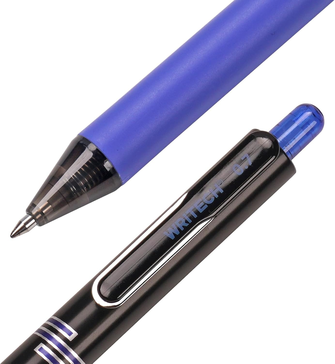 image:imageWRITECH Retractable Gel Ink Pens Multi Colored 07mm Medium Point Colorful Click Pen for Smooth Writing Journaling Drawing Notetaking No Bleed amp Smear amp Smudge 8ct Vibrant Assorted ColorsBlue