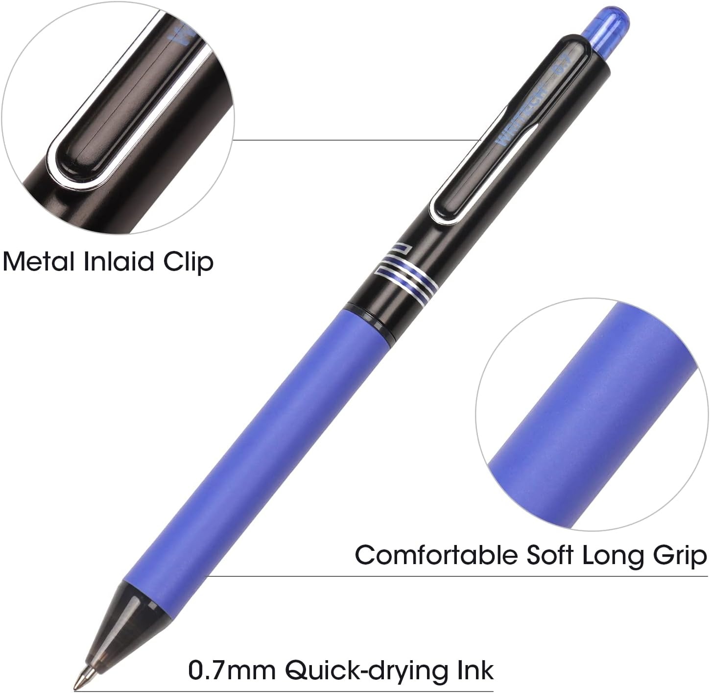 image:imageWRITECH Retractable Gel Ink Pens Multi Colored 07mm Medium Point Colorful Click Pen for Smooth Writing Journaling Drawing Notetaking No Bleed amp Smear amp Smudge 8ct Vibrant Assorted ColorsAMultiColor