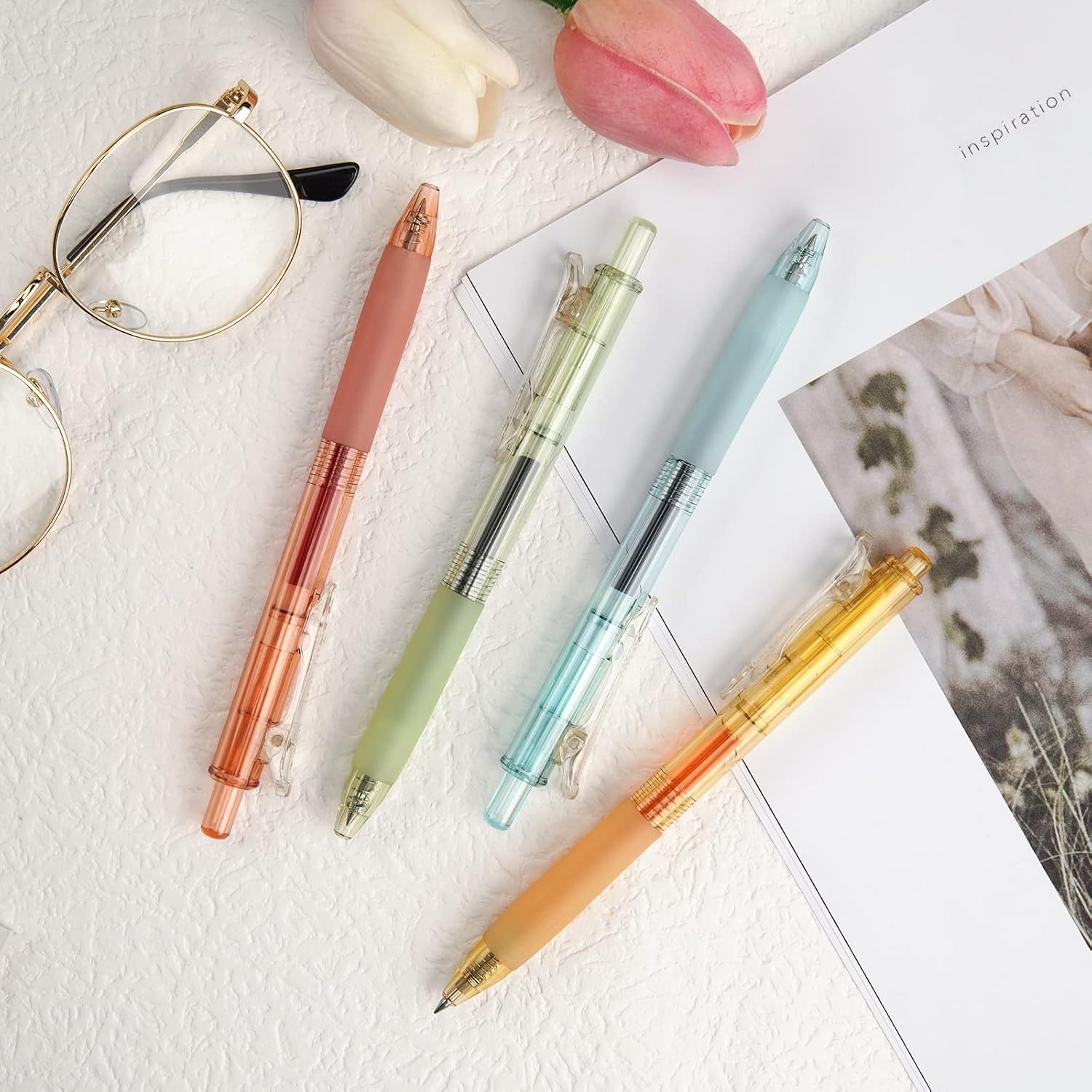 image:imageWRITECH Retractable Gel Pens Quick Dry Ink Pens 05mm Bullet Multicolor For Journaling Drawing Doodling and Notetaking MulticolorM Bright2