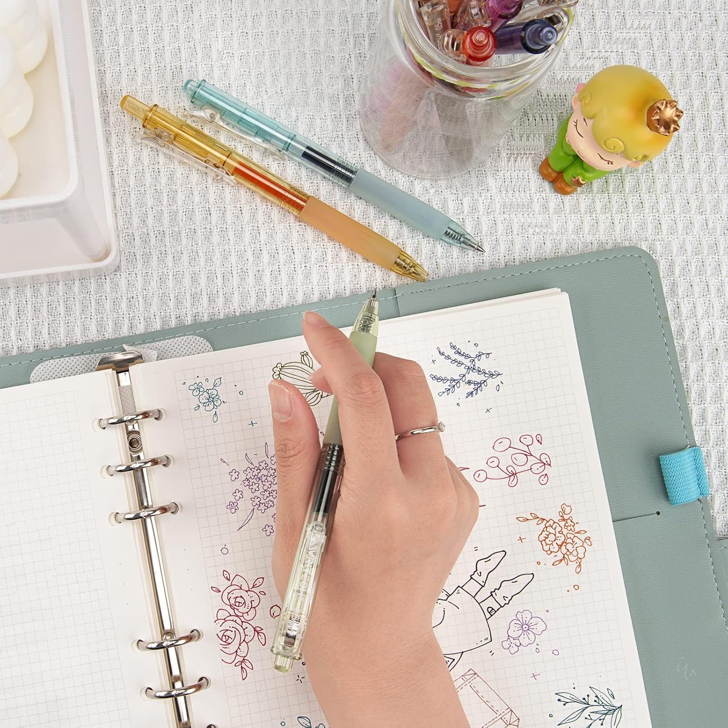 image:imageWRITECH Retractable Gel Pens Quick Dry Ink Pens 05mm Bullet Multicolor For Journaling Drawing Doodling and Notetaking MulticolorM Bright2