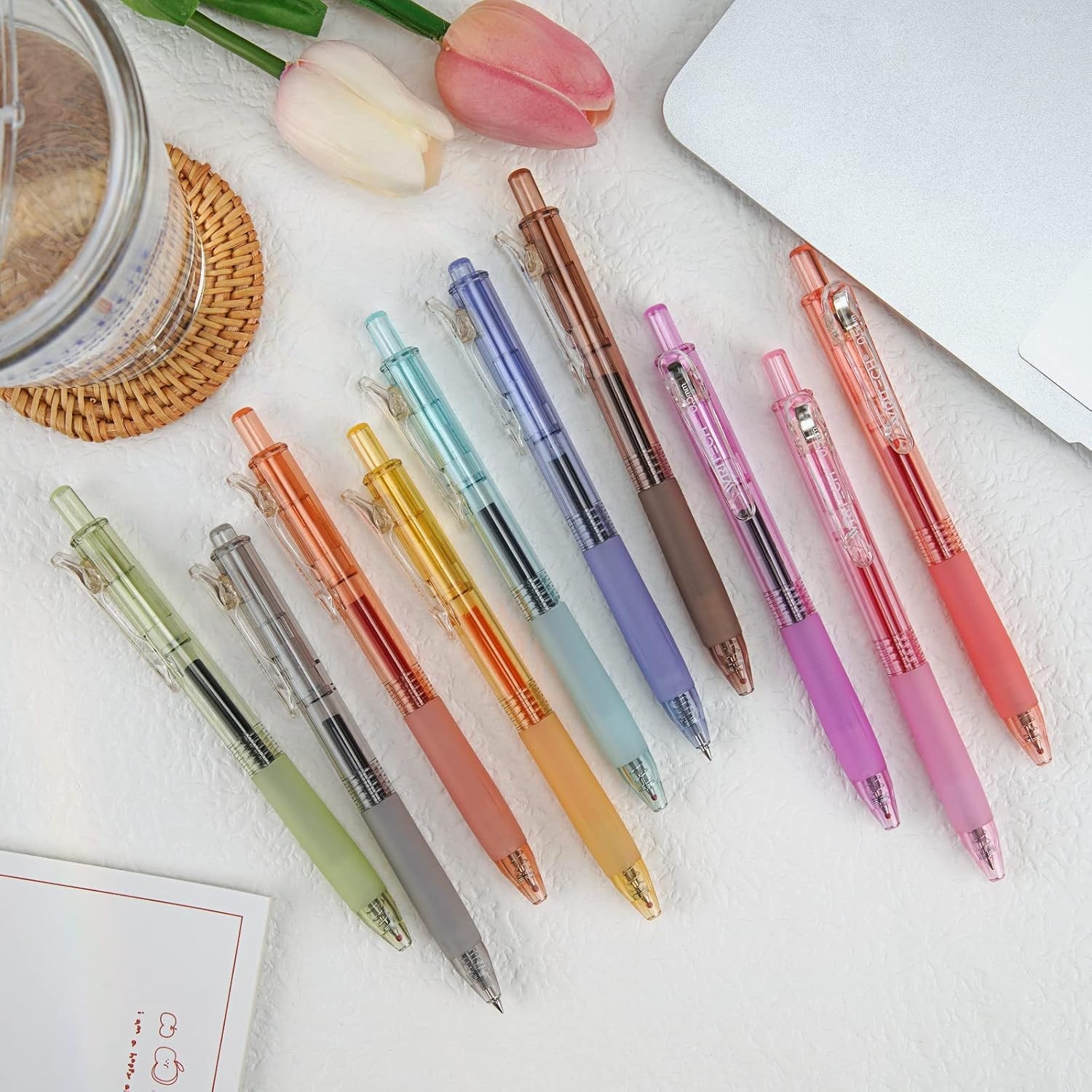 image:imageWRITECH Retractable Gel Pens Quick Dry Ink Pens 05mm Bullet Multicolor For Journaling Drawing Doodling and Notetaking MulticolorM Bright2