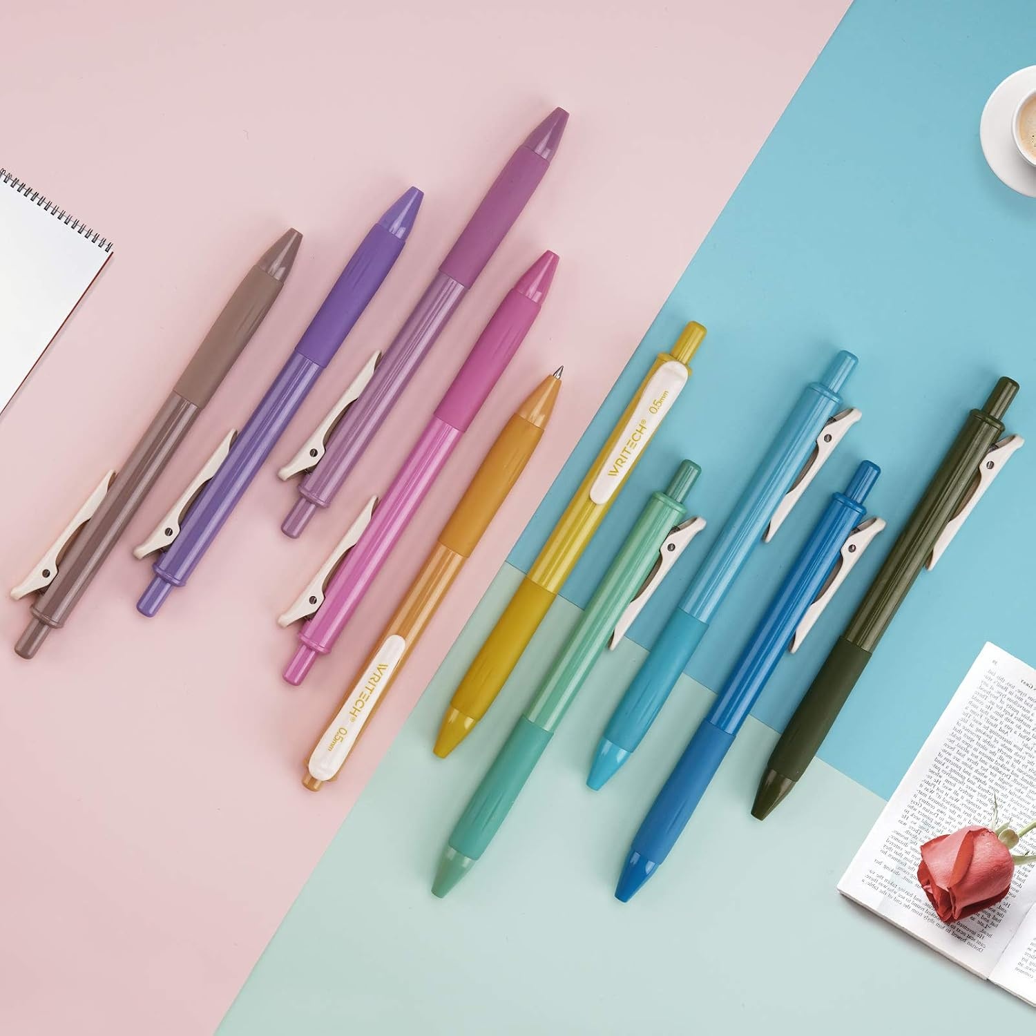 image:imageWRITECH Retractable Gel Pens Quick Dry Ink Pens 05mm Bullet Multicolor For Journaling Drawing Doodling and Notetaking MulticolorM Vintage2