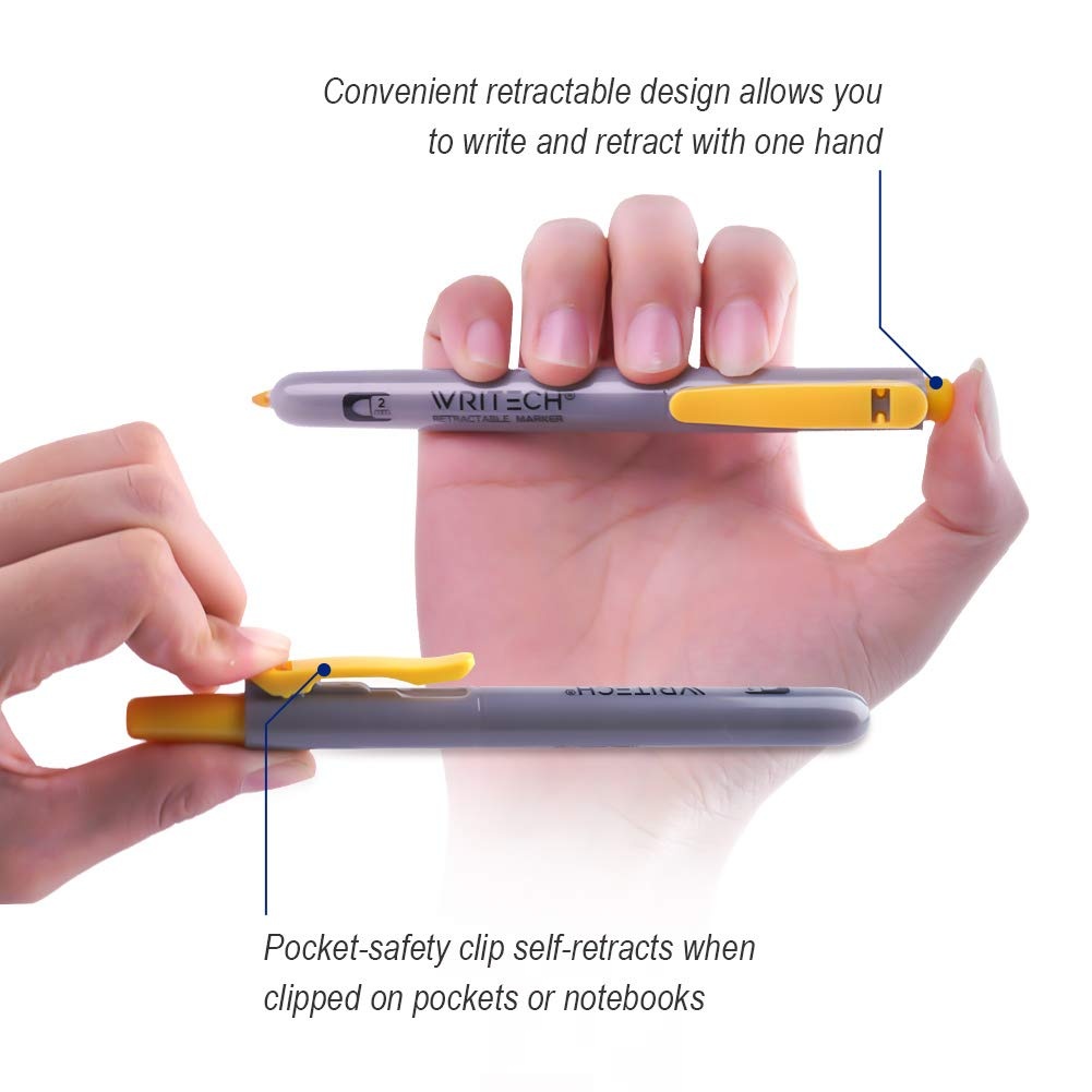 image:imageWRITECH Retractable Permanent Markers Assorted Fine Point Marker Pen12 Count