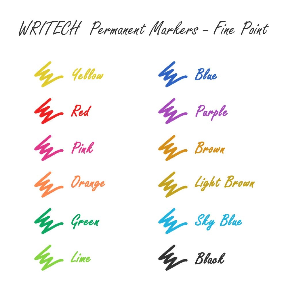 image:imageWRITECH Retractable Permanent Markers Assorted Fine Point Marker Pen12 Count