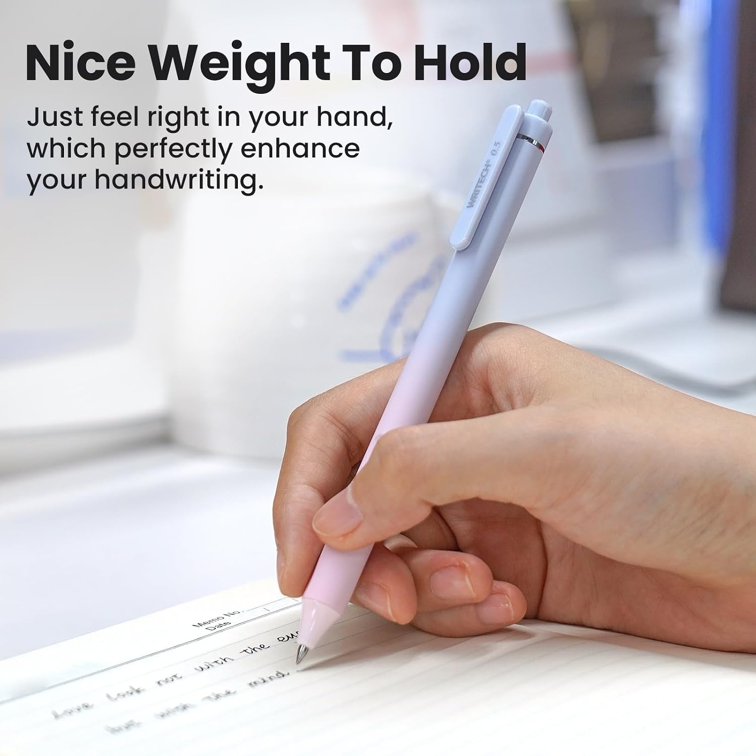 image:imageWritech Retractable Gel Ink Pens 8ct Black Ink 05mm Fine Point Tip Pen Comfort Grip Smooth Writing with Aesthetic Gradient Color Barrel for Journaling Note Taking Sketching No Bleed amp Smear4 Pcs Gradient Black Ink