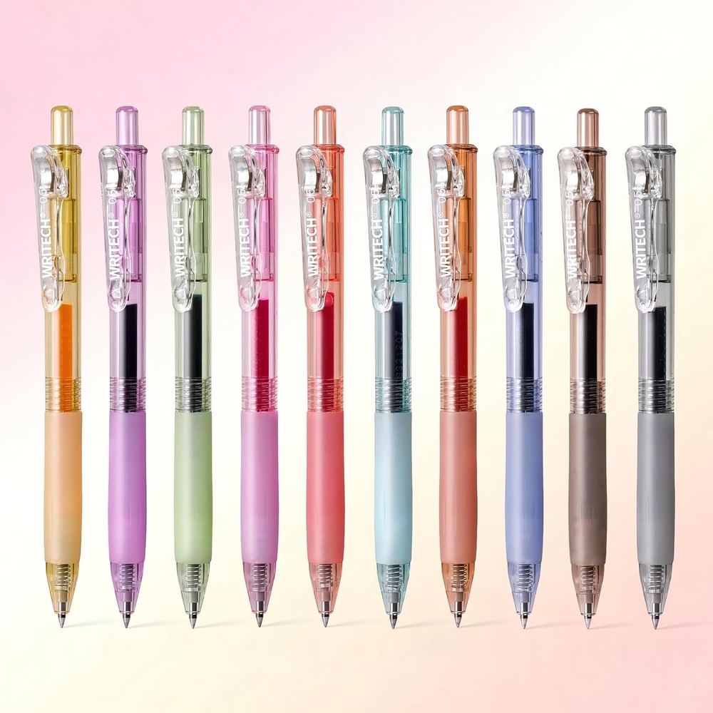 image:imageWRITECH Retractable Gel Pens Quick Dry Ink Pens 05mm Bullet Multicolor For Journaling Drawing Doodling and Notetaking MulticolorM Bright2