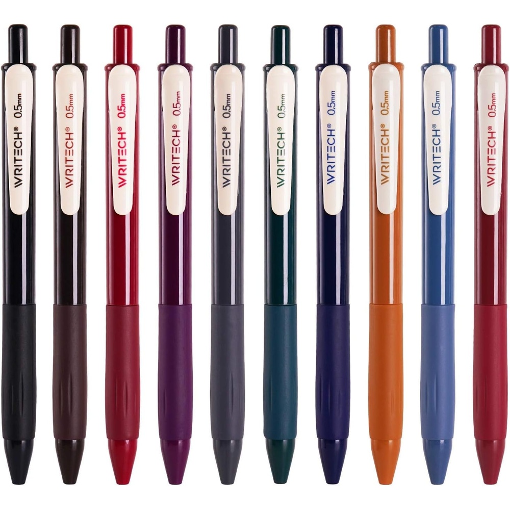 image:imageWRITECH Retractable Gel Pens Quick Dry Ink Pens 05mm Bullet Multicolor For Journaling Drawing Doodling and Notetaking MulticolorM Vintage1