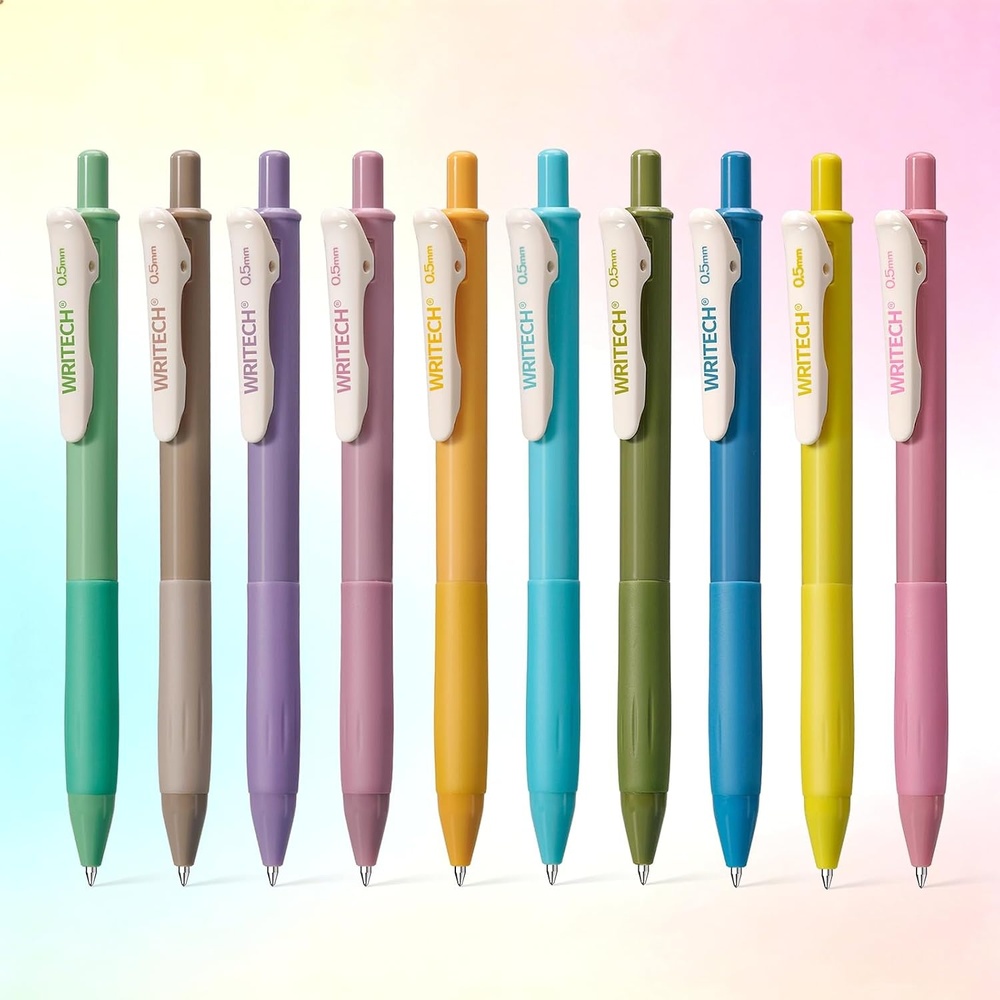 image:imageWRITECH Retractable Gel Pens Quick Dry Ink Pens 05mm Bullet Multicolor For Journaling Drawing Doodling and Notetaking MulticolorM Vintage2