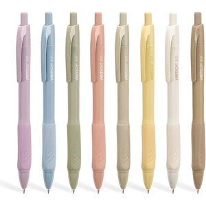 image:imageWRITECH 05mm Gel Pens with Soft Grip  8ct Retractable Black Ink Pens for Smooth Writing No Smear or Smudge