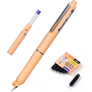 image:imageWRITECH Fountain Pen Fine Nib Retractable Black Ink Pens Set Includes 5 Ink Cartridges Smooth Writing for Calligraphy Sketching Journaling Gift PurpleMulticolor
