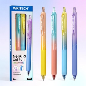 image:imageWRITECH Gel Pens Fine Point 05mm Multicolor Ink Retractable 8ct Smooth Writing No Smear for Journaling Drawing Note Taking Silent Click Assorted Colored Pen Set 8ct Juice colorBlack 4
