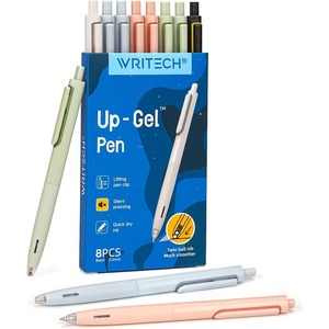 image:imageWRITECH Gel Pens Fine Point 05mm No Smear amp Smudge Black Ink Pen Click for Journaling Sketching Drawing Notetaking Retractable Extra Finepoint Smooth Writing Silent Pen Set Non Bleed 8ct UpGelBlack Ink
