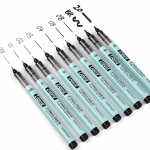 image:imageWRITECH Liquid Fineliner Pens Black Precision Multiliner Micro Pen 9 Pack Quick Dry Waterproof Pigment Ink Drawing Pen for Journaling Planning Hand Lettering Illustration Sketching Calligraphy