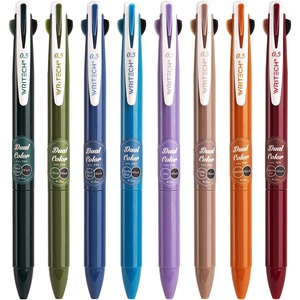 image:imageWRITECH Multi Colored Gel Pens 05mm 2 in 1 Assorted Color Ink Fine Point Tip Aesthetic Retractable Pen Smooth Writing No Bleed For Journaling Coloring Drawing 8ctVintageBlack