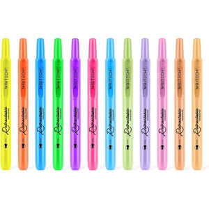 image:imageWRITECH Retractable Bible Highlighters Assorted Pastel Colors No Bleed Aesthetic Marker Pen Chisel Tip 12 PackNeonPastel