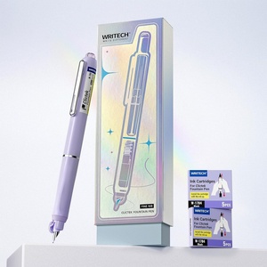 image:imageWRITECH Retractable Fountain Pen Set Fine Nib Black Ink Premium Gift Box Includes 10 Cartridges Perfect for Graduation Anniversaries Birthdays