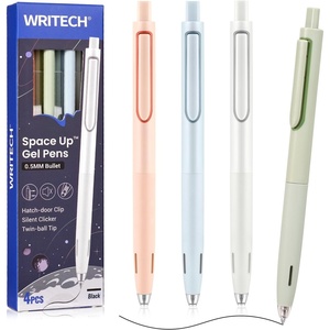 image:imageWRITECH Retractable Gel Ink Pens 05mm Fine Point Pen Multicolor No Smear amp Smudge for Journaling Sketching Drawing Extra Smooth Writing Non Bleed Silent Click Pen Set 8ct  Assorted Colors1 Count Pack of 4