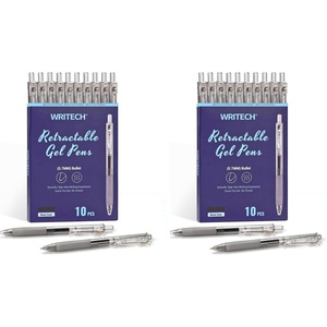 image:imageWRITECH Retractable Gel Ink Pens 07mm Medium Point Black Ink Color Pen for Journaling Smooth Writing Fine Tip Quickdry Ink No Bleed Set 10ct10 Count Pack of 2