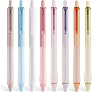 image:imageWRITECH Retractable Gel Ink Pens Fine Point 07mm Assorted Color Soft Grip 8ct No Bleed amp Smear Extra Smooth Writing Bullet Tip Colored Pen Set for Journaling ColoringBlack